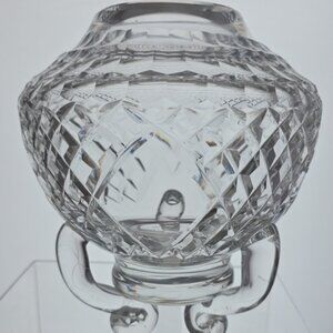 Hand cut glass rose bowl signed